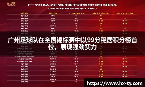 广州足球队在全国锦标赛中以99分稳居积分榜首位，展现强劲实力