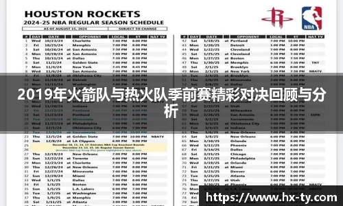 2019年火箭队与热火队季前赛精彩对决回顾与分析